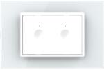Livolo Intrerupator dublu cap scara / cap cruce wireless cu touch Livolo cu rama din sticla, Serie noua, Alb, VL-FC2SR-3WP-11 (VL-FC2SR-3WP-11)