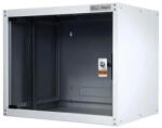 Legrand Rackszekrény - 19" fali kivitel (12U, 626x600x450, szürke, egyrekeszes, üvegajtós, készre szerelt, max. 65 kg) (EVO12U6045) - 3bnetwork