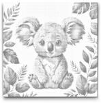  PontPöttyöző - Boldog koala Méret: 50x50cm, Keretezés: Műanyagtáblával, Szín: Fekete