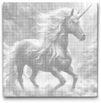  PontPöttyöző - Fekete és rózsaszín egyszarvú Méret: 50x50cm, Keretezés: Műanyagtáblával, Szín: Kék