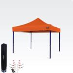 BRIMO Sátor 3x3m - Gyors összeszerelés és 100% védelem partikhoz és ünnepségekhez - 3 oldalfal nélkül - Narancs
