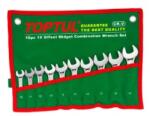 TOPTUL Set chei combinate scurte 15gr. Sw10-19mm 10 buc MAC1002GAAA1002
