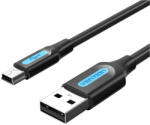 Vention COMBF USB 2.0 A-Mini USB kábel, 1m, fekete PVC (COMBF)