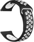  Univerzális csere szíj perforált, 22mm, fekete/fehér (DST-11-00 22mm black/white)