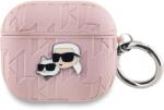 Karl Lagerfeld Embossed Karl and Choupette Heads AirPods 3 rózsaszín PU tok (KLA3PGKCPP)