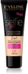 Eveline Cosmetics Selfie Time alapozó és korrektor 2 az 1-ben árnyalat 01 Porcelain 30 ml