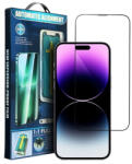 Apple iPhone 15/ iPhone 16 5D Full Glue hajlított tempered glass kijelzővédő üvegfólia felhelyezőkerettel, fekete