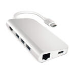 Satechi Aluminum USB-C MultiPort Hub, 4k HDMI, 3x USB-A 3.0, Gigabit Ethernet és kártyaolvasó, ezüst (ST-TCMAS)