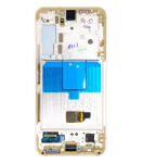 Samsung Galaxy S22 kompatibilis LCD kijelző + érintő, kerettel, lila / violet, SM-S901B (GH82-27520F)