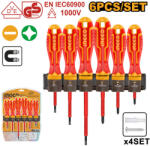 INGCO Csavarhúzó készlet 6 részes mágneses 1000 V-ig szigetelt (HKISD0608) - szerszamplaza