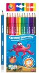 Junior Creioane colorate hexagonale/ștergătoare JUNIOR Ocean World - set de 12 buc