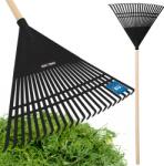Kotarbau Greblă de grădină din plastic pentru frunze iarbă cu mâner 55 cm - Culoare negru (ZSY3070) Grebla