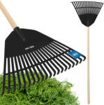 Kotarbau Greblă de grădină din plastic pentru frunze iarbă cu mâner 45 cm - Culoare negru (ZSY3069) Grebla