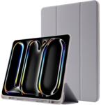  LEATHER Capac cu balamale pentru Apple iPad Pro 11 2024 / M5 2025 gri