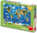 Dino Puzzle Harta animalelor 100 XL piese (DN343566) Puzzle