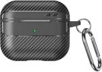  Airpods Pro 2 tartó: Carbon mintás fekete tartó, karabinerrel - graffistore