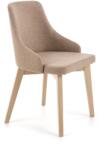 Halmar Scaun tapitat, pentru living, cadru si picioare din lemn, maxim 120 kg, latime 51 cm, bej