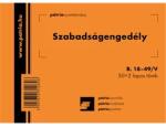  B. 18-49/V A6 fekvő "Szabadságengedély" tömbös nyomtatvány (B.18-49/V) - officedepot