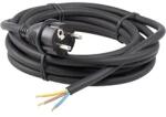 ANCO 321660 H05RR-F 10A 250V 3x1.0 mm2, 5m fekete szerelhető gumi flexo kábel dugvillával (321660)