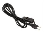 COMMEL 0113 H03VV H2-F 2, 5A 250V 2X0, 75mm2 2m fekete vezeték zsinórközi kapcsolóval (0113) - officedepot