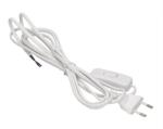 ANCO 321333 H03VV H2-F 2, 5A 250V 2X0, 75mm2 2m fehér vezeték zsinórközi kapcsolóval (321333)