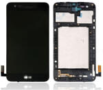 LG K4 (2017) kompatibilis LCD modul kerettel, OEM jellegű, fekete, Grade S+ - speedshop