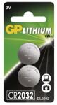 GP Batteries GP CR2032 lítium gombelem 2db/bliszter (B15323) - officedepot