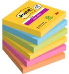 Post-it Super Sticky Carnival 76x76mm 90lapos 4+2db vegyes jegyzettömb (7100259230) - officedepot