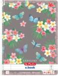 Herlitz Caiet A4 cu spira Herlitz, 80 file, 70 g/mp, Dictando, Motiv ladylike, Gri (50044245/GRI)