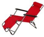 Muhler Сгъваем шезлонг Muhler C2078, 153х60х78см, до 100 кг, PVC полиестер, червен (1005235) - potrebno