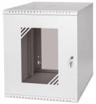 Stalflex RC19-12U-450GG 19" 12U 450 mm mély lapraszerelt szürke üveg ajtós fali rack szekrény (RC19-12U-450GG)