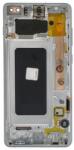  GH82-18834J Samsung Galaxy S10 Plus ezüst OEM LCD kijelző érintővel kerettel, előlap (GH82-18834J)