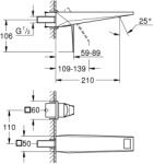 GROHE Allure Brilliant 2-lyukas mosdócsaptelep L, grafit