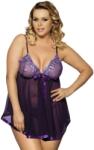 Sexy Elephant® Sexy Elephant Sexy Rhinestone Red Lace Plus Size See-through Nightdress, XXXL - lila