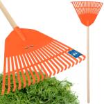 Kotarbau Greblă de grădină plastică fantezistă pentru frunze iarbă cu mâner 45 cm - Culoare portocalie (ZSY3074) Grebla