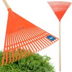 Kotarbau Greblă de grădină plastică fantezistă pentru frunze iarbă cu mâner 55 cm - Culoare portocalie (ZSY3077) Grebla