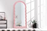 Invicta WAVE rózsaszín fali tükör 160cm