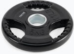 XTREXO TREXO fekete gumírozott öntöttvas súlyzótárcsa 5 kg RW5 Súlytárcsa