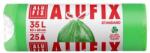 Alufix Saci menajeri cu banda 35 L 53 x 60 cm HDPE verzi 25 buc/rola (ALUMSZH35U)
