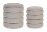 Bizzotto Set 2 tabureti textil gri Katerina 33.5x38.5 cm, 40x44.5 cm (0721627)