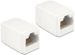 Delock Adapter, RJ45-aljzat RJ45-aljzat, Cat. 6 UTP kompakt fehér