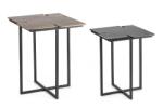 Bizzotto Set 2 masute aluminiu otel negru auriu Nahla 35x35x45 cm, 41x41x50 cm (0746990)