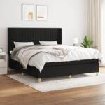 vidaXL Pat box spring cu saltea, negru, 180x200 cm, catifea (3132171)