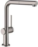 Hansgrohe M54, Talis mosogatócsaptelep kihúzható spray-vel, szálcsiszolt fekete króm, HAN-72808340 (HAN-72808340)