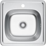 Erga HD, 1 kamrás acél mosogató 485x485x160 mm, vászon dekor, ERG-MLS-HD4848D (ERG-MLS-HD4848D)