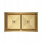 Erga HD, 2 kamrás acél mosogató 800x450x210 mm, arany, ERG-MLS-HD8045G (ERG-MLS-HD8045G)