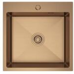 Erga HD, 1 kamrás acél mosogató 500x500x210 mm, rózsaszín arany, ERG-MLS-HD5050Z (ERG-MLS-HD5050Z)