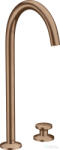 Hansgrohe AXOR ONE 260 Select 2 üléses magasított mosdócsaptelep klik-klak leeresztővel, szálcsiszolt vörös arany hatású 48060310 (48060310)