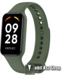  Okosóra szíj - szilikon - 268mm hosszú - SÖTÉTZÖLD - Xiaomi Redmi Band 2 / Smart Band 2 / Smart Band 8 Active