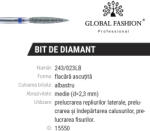 Global Fashion Bit/Capat freza diamant, flacara albastru, 243/023LB, 2, 3 mm